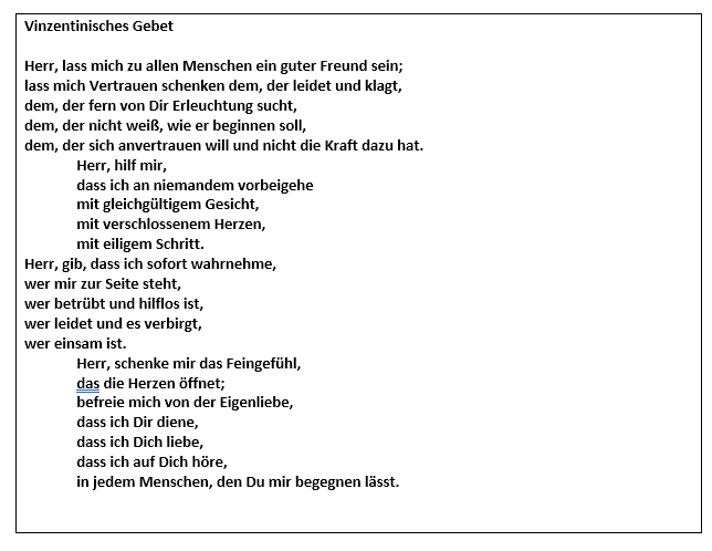 Vinzentinisches Gebet